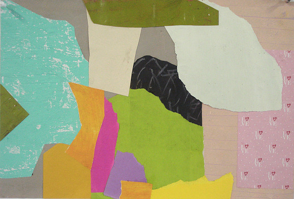 CAT 532 xii, Bright Abstract Collage XII, 2012, collage on paper, 55X69cm.JPG