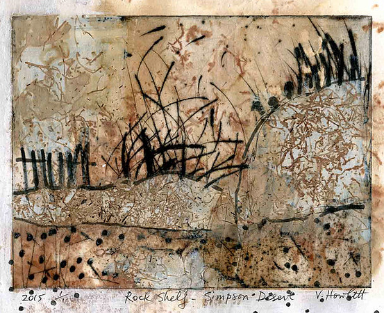 CAT 597 R9 Rock Shelf, Simpson Desert, 2015, mixed medium on water colour paper