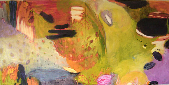 CAT 684 Golden Pond. Oil on board. 1.2 X 2.4M