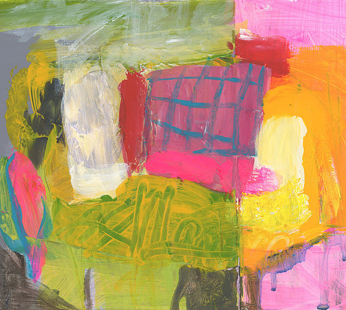 CAT 689x. Small and Bright X. Mixed medium on paper, framed.  195 X 275mm