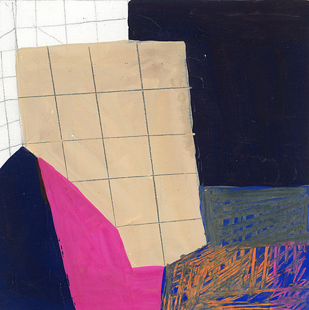 CAT 401 Q, Small Geometric Painting III, 2005, gouache on paper, 15X15cm