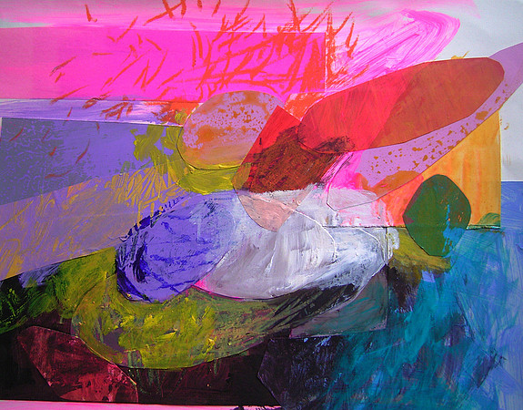 CAT 689xxiii. Small and Bright XXIII. Mixed medium on paper, framed.  250 X 330mm
