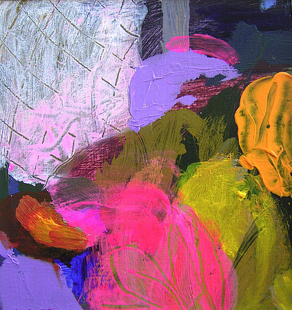 CAT 689v. Small and Bright V. Acrylic on paper, framed.  170 X 165mm