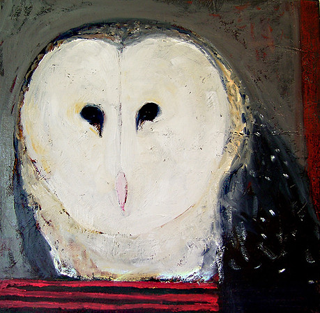 CAT 660 iv Baby Masked Owl, 2017, oil on canvas, 60X60cml