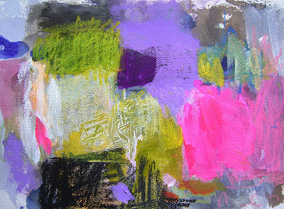 CAT 689ix. Small and Bright IX. Mixed medium on paper, framed.  275 X 380mm