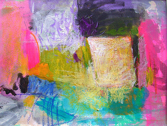 CAT 689xiii. Small and Bright XIII. Mixed medium on paper, framed. 270 X 365mm